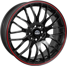 Calibre - Motion 6.5x15 (Black/red Pinstripe) (Offset 38.0) (Pcd 4x108)